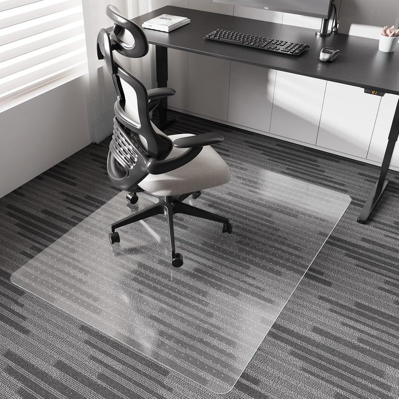 FUNMAT Chair Mat for Carpet, 36" x 48" Desk Chair Mat for Carpeted Floors, Non-Slip Office Vinyl Mat for Carpet with Studded, Easy Glide Heavy Duty Floor Protector Mat for Home Office, Clear - Image 1